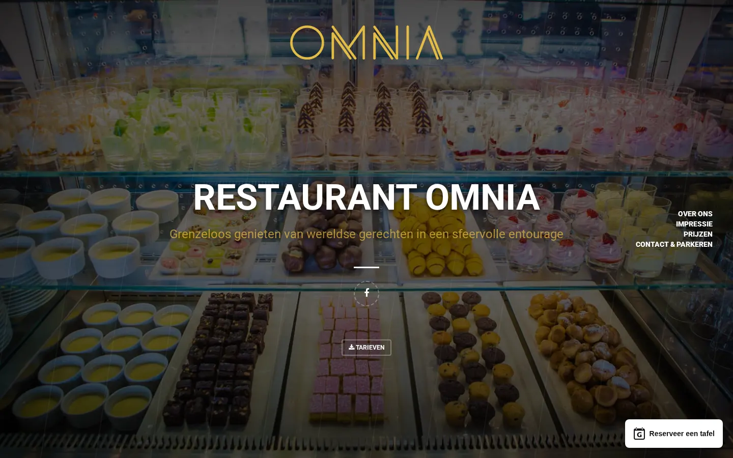 De huidige homepage van restaurantomnia.nl op een laptop